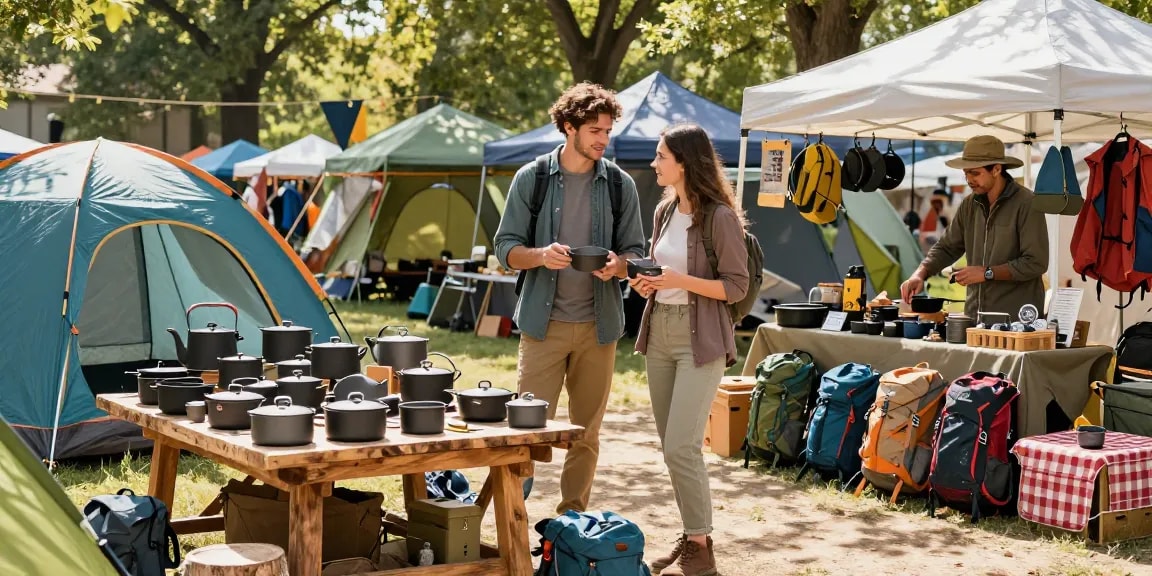 Explore modern outdoor gear and cast iron cookware at rokok88's vibrant market.