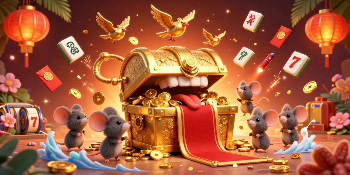 Experience betting excitement with tai sunwin's vibrant casino-themed illustration featuring treasure and rich game elements.