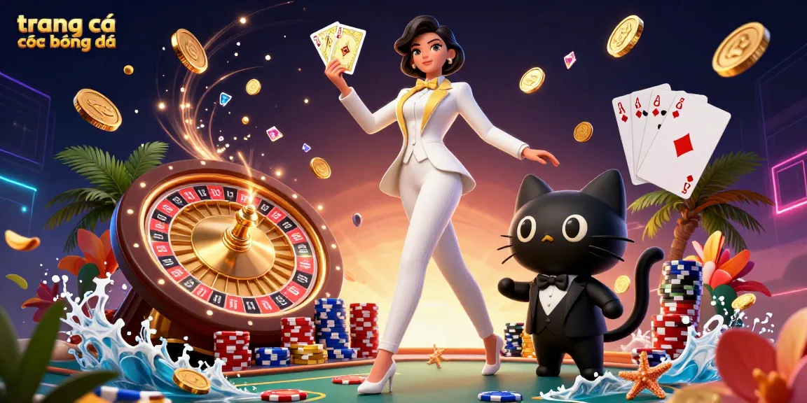 Experience the thrill of trang cá cược bóng đá with a glamorous dealer and lucky elements swirling around.