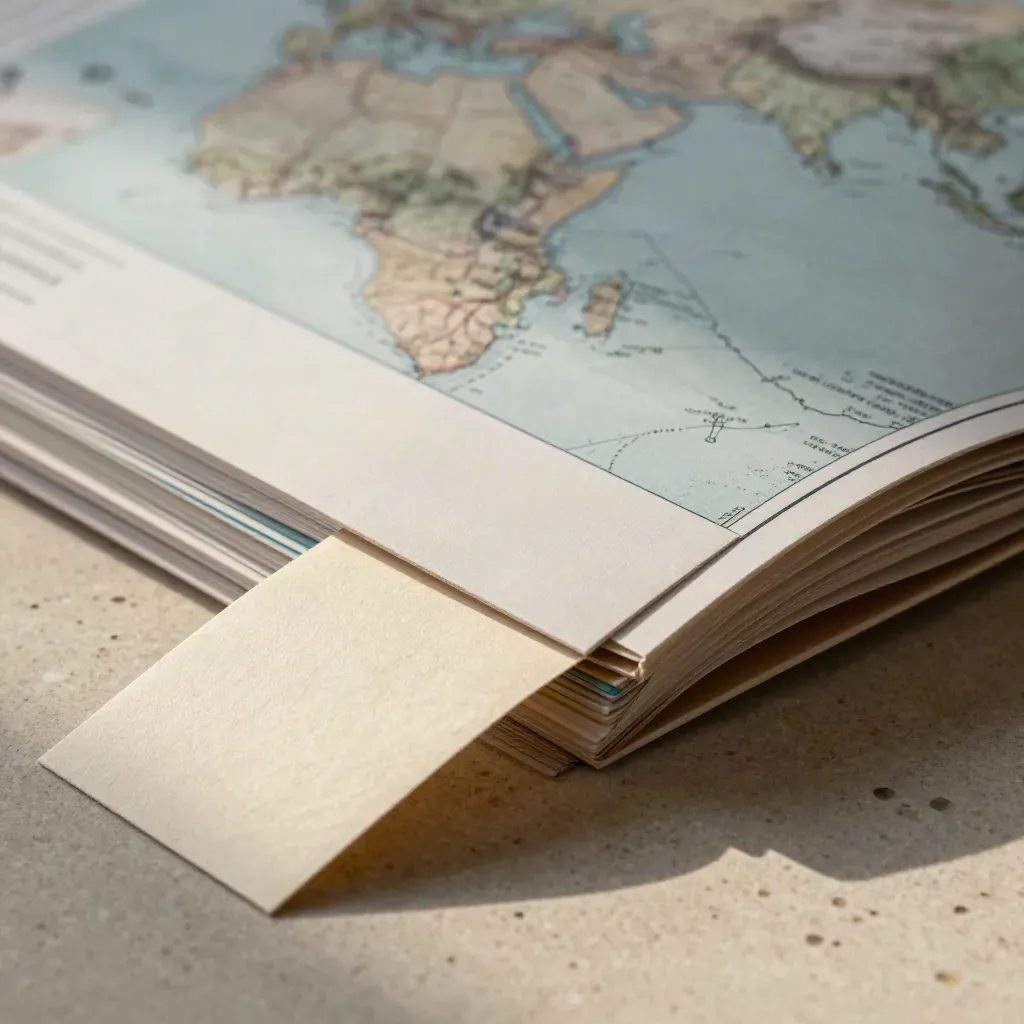 Kit per espansione UE in astuccio rigido, carte mappa e cartellino su pietra chiara.