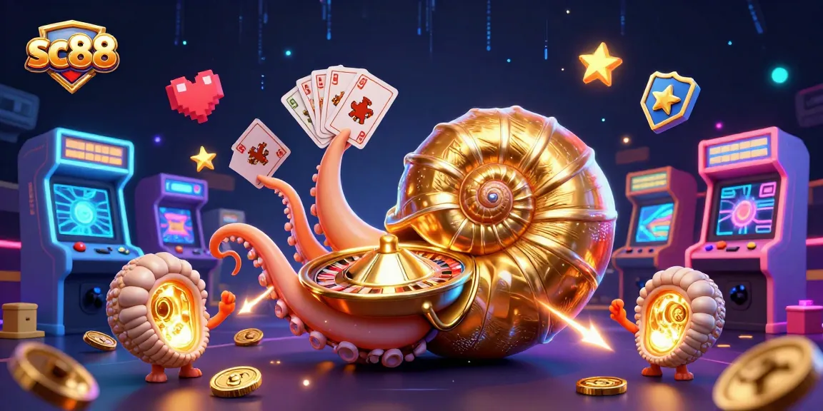 Experience exciting gameplay at sc88 with a vibrant casino scene featuring a giant nautilus roulette wheel.