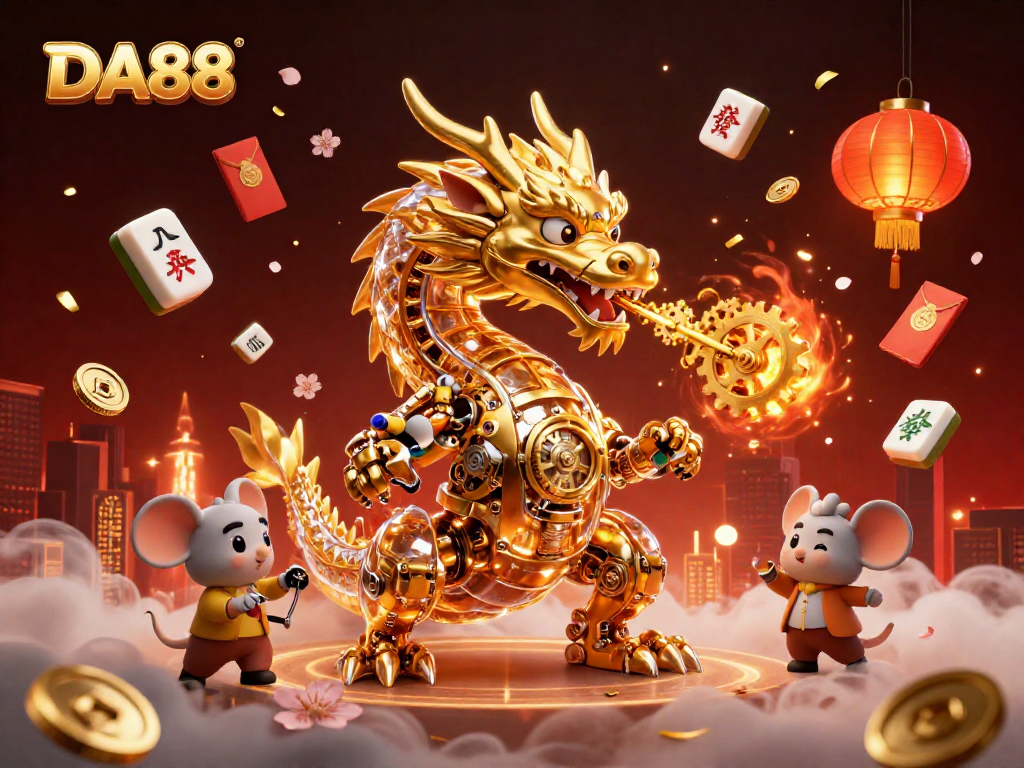 Experience big wins at DA88 while playing with the majestic dragon character and vibrant casino elements.