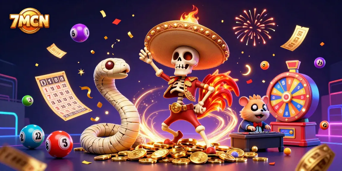 Experience thrilling wins with 7MCN as vibrant elements create a dynamic gambling atmosphere.