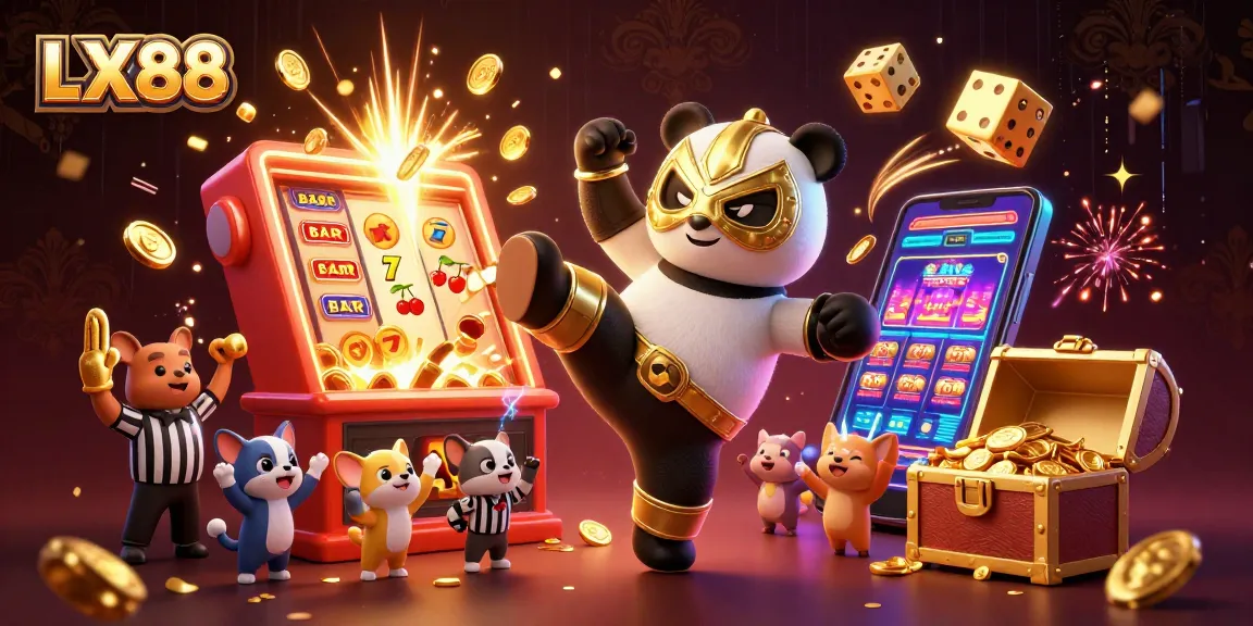 Experience thrilling gameplay with LX88 at the exciting jackpot explosion in this vibrant casino scene.